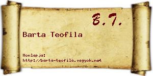 Barta Teofila névjegykártya